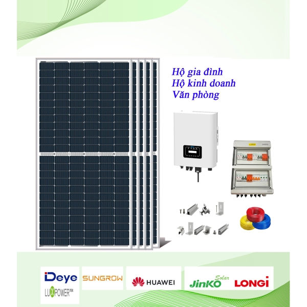 Hệ 5.5kwp 1 pha hoà lưới bám tải
